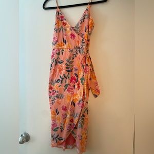 Pink Floral Lovers + Friends Midi Dress